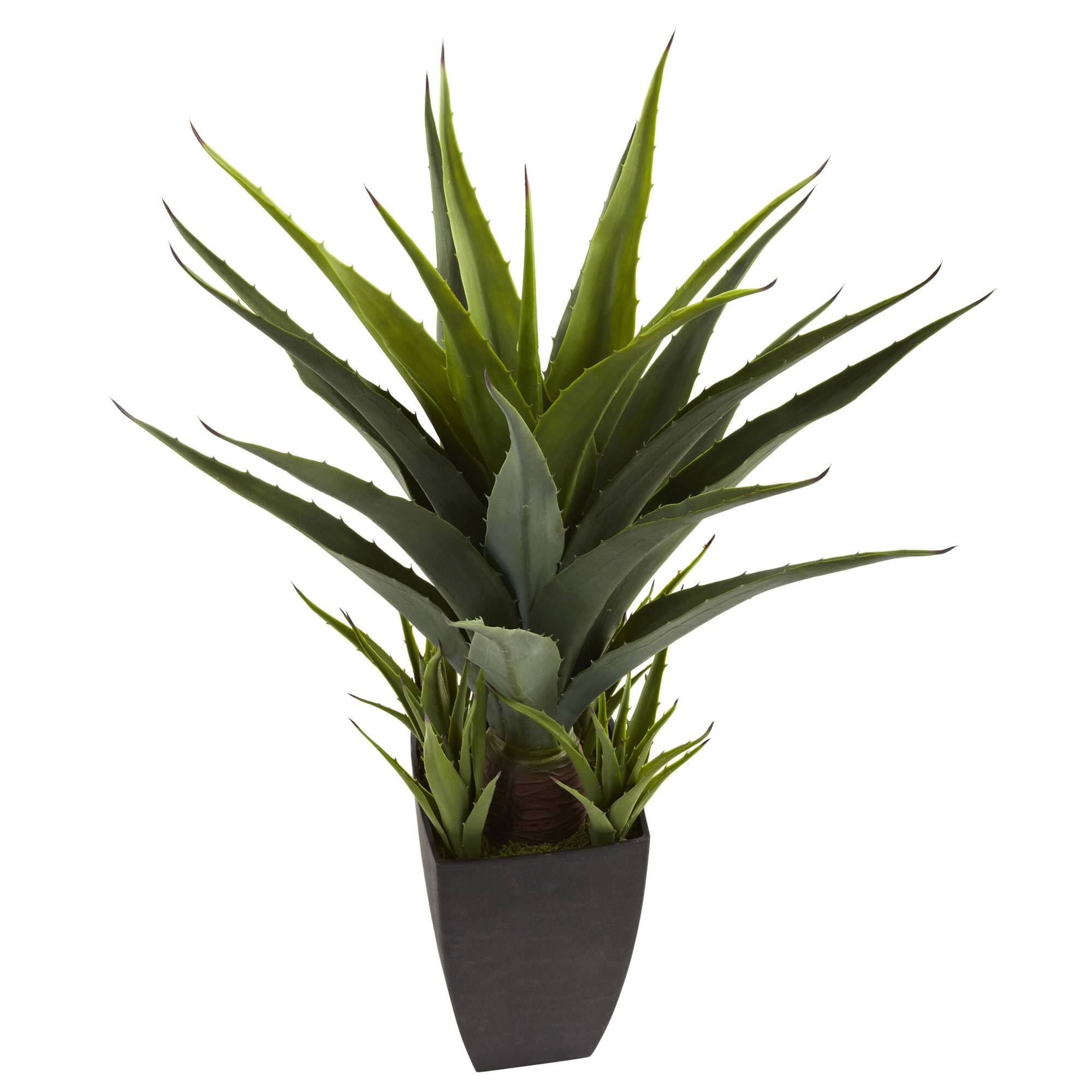 30" Artificial Agave Plant with Black Planter